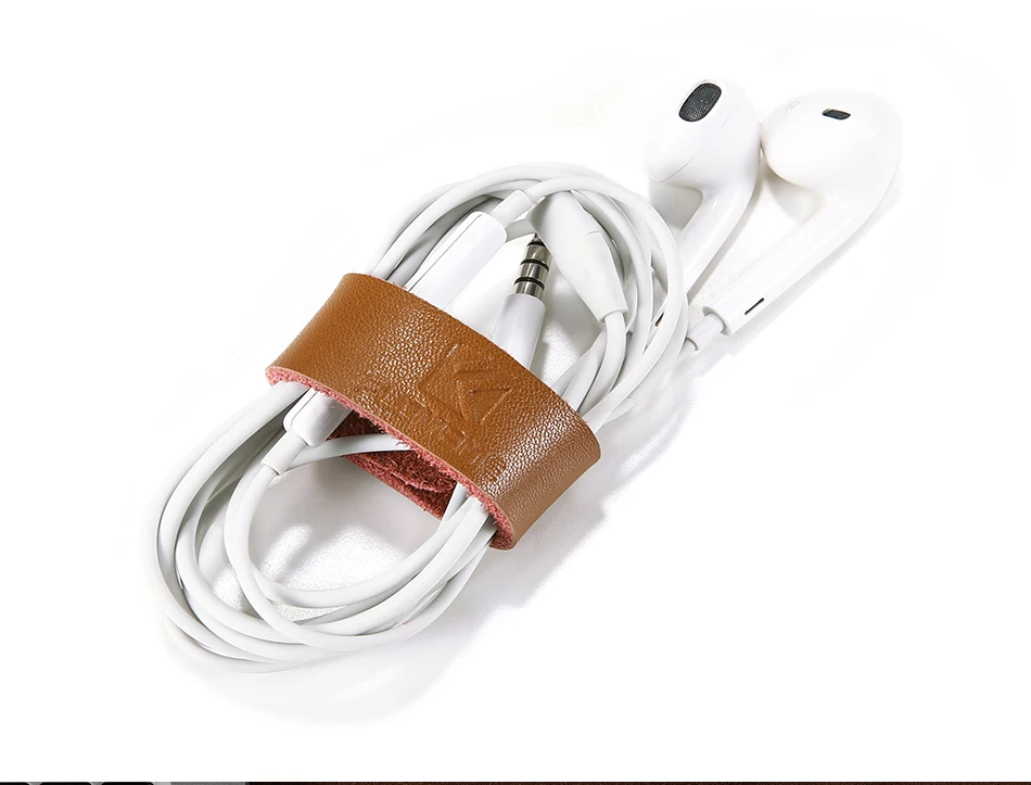 FLOVEME 5 шт. в упаковке, натуральная кожа, устройство для сматывания кабеля, органайзер, шнур для наушников, протектор для iPhone, samsung, Xiaomi, держатель кабеля, пряжка
