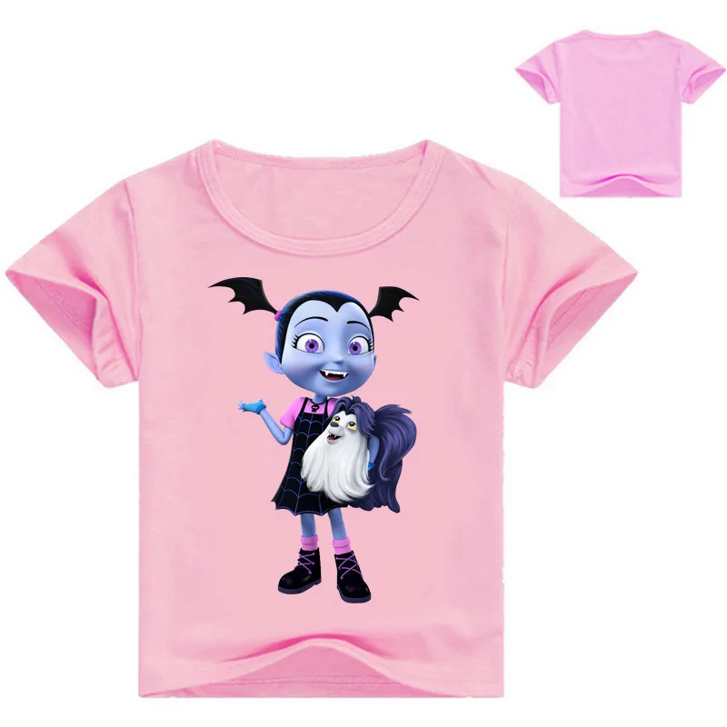 2-12years лето мультфильм vampirina Для детей летняя футболка для маленьких девочек; футболки, топы хлопок Обувь для девочек костюм для мальчиков