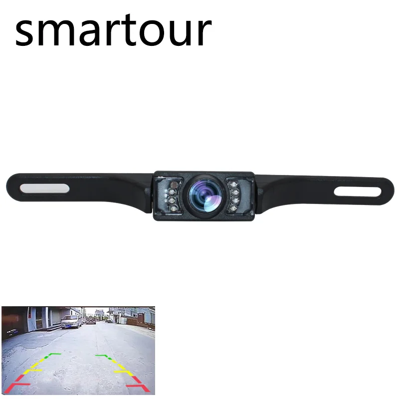 

Smartour Car License Plate Backup ccd Camera Universal Rear View Reverse Camera Parking Assistance with Night Vision 8 LED