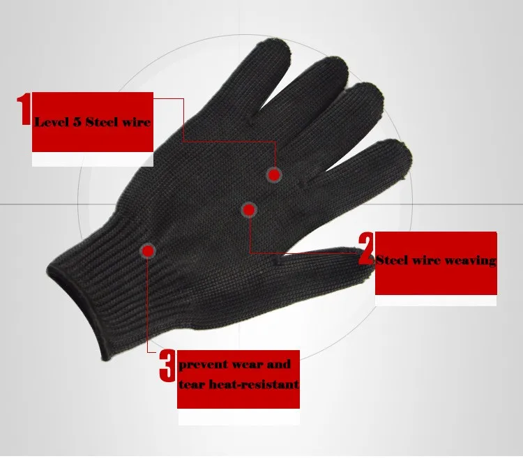 5А проволочные перчатки professional cutting prevention перчатка в европейском стандарте защитная сетка Мясник анти-резка дышащая работа jx153