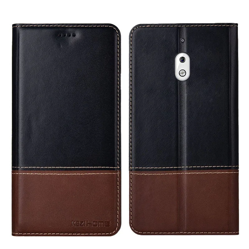 

for Nokia 2.1 Case Two-tone Flip Genuine Leather Soft Silicon Back Cover for Nokia 2.1 Cases