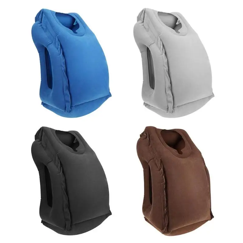 

Inflatable Travel Office Pillow Fold-able Blow Neck Protect Pillow Air Soft Cushion Trip Portable Innovative Body Back Support