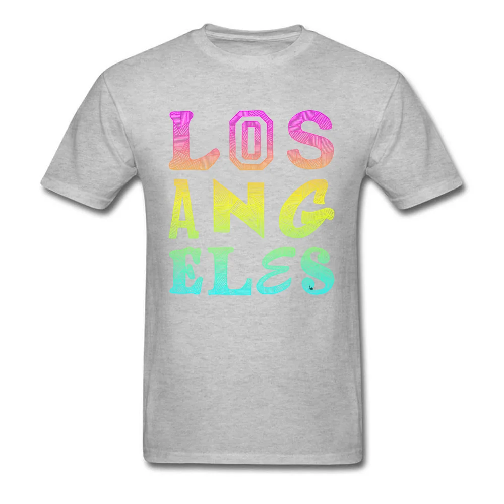 O Neck Los Angeles 100% Cotton Mens Tshirts Fitness Tight Short Sleeve Tops Shirt Cute Camisa Sweatshirts Top Quality Los Angeles grey