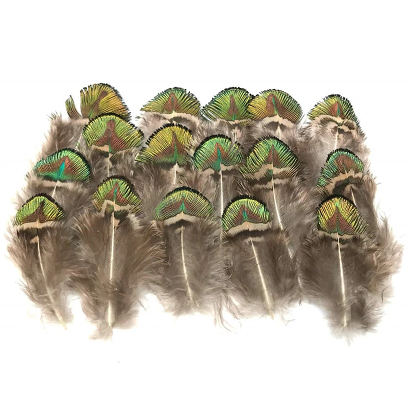 

Wholesale 100Pcs/Lot Natural Gold Peacock Feather 3-7CM 1-3inch Pheasant Feathers for Crafts for Jewelry Making Plumes Plumas
