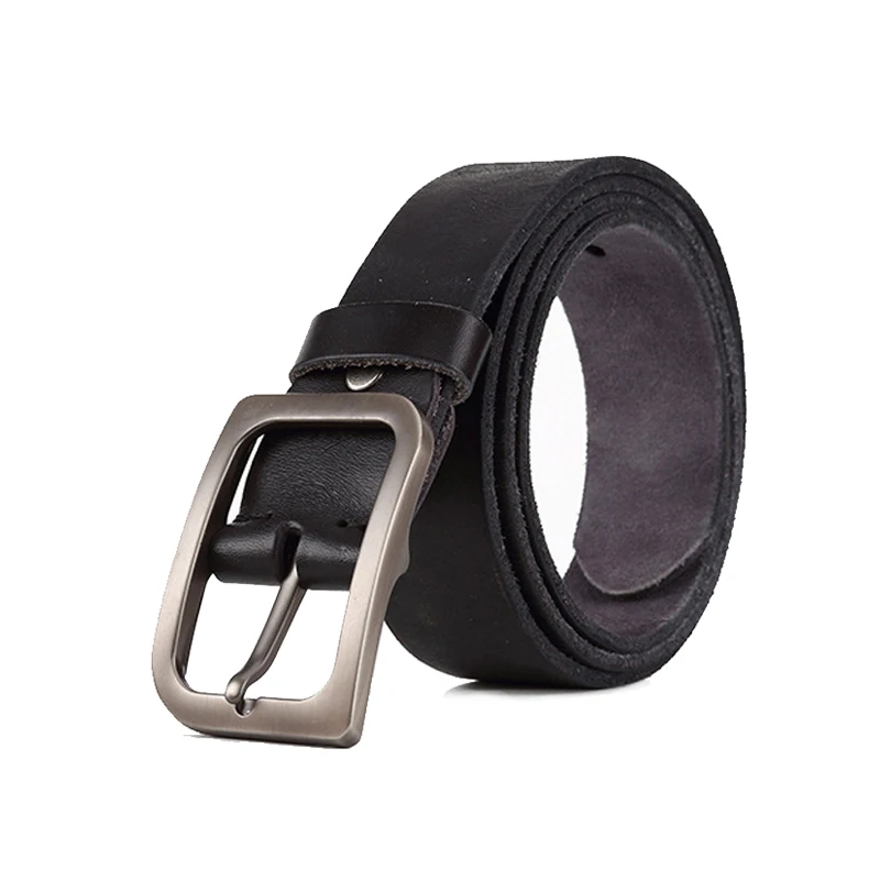 

Winter leather belt men wider genuine leather belts for men sliver buckle men jean's strap black color cow skin thong