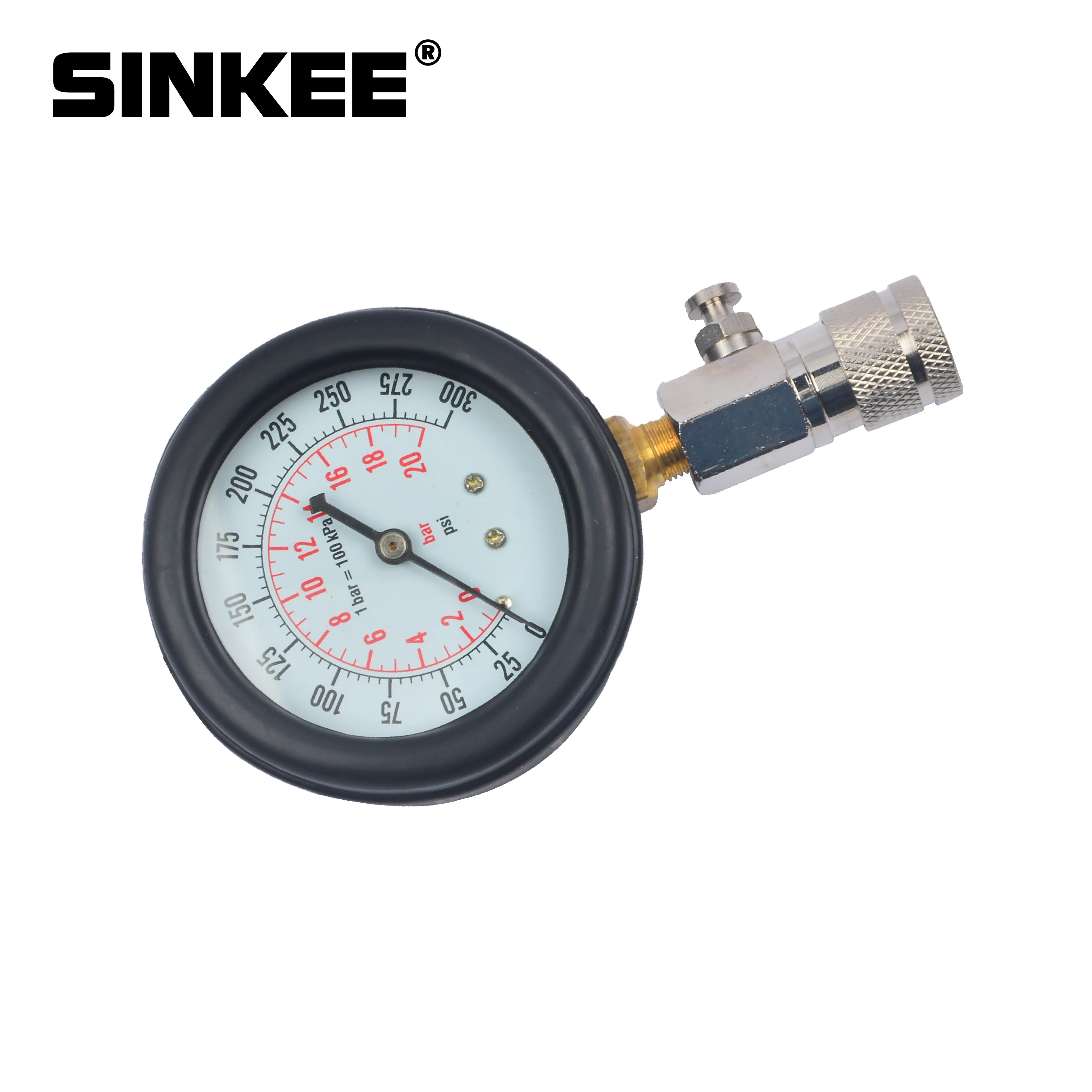 8 Pcs Petrol Engine Compression Cylinder Pressure Tester Gauge M10 M12 M14 M18 Auto Truck Car 0-300 psi