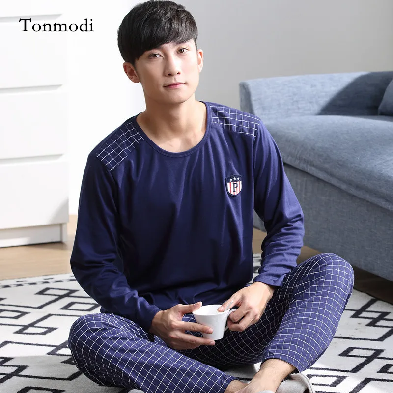 Pajamas For Men Cotton Sleepwea Long sleeves Pyjamas Men Sleep Lounge pajama Set Fashion men's clothing Pajamas For Men Cotton Sleepwea Long sleeves Pyjamas Men Sleep Lounge pajama Set Fashion men's clothing