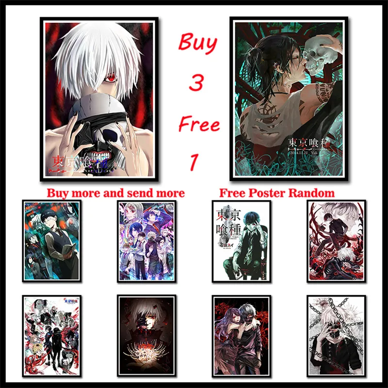 Классический постер Tokyo Ghoul с печатью белой бумаги четкое изображение украшение