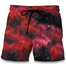 Харадзюку летние мужские шорты галактика звездное небо 3D принт пляжные Фитнес Брюки Модные мужские бермуды boardкороткие Плюс Размер 6XL