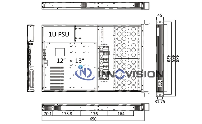 Горячая Распродажа 1U ATX rackmount шасси RX1650 со стильным алюминиевым передним корпусом для хранения/облачного компьютера