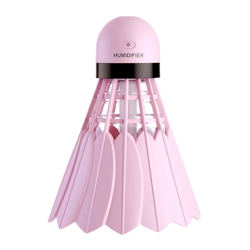Креативный Мини Бадминтон увлажнитель эфирное масло диффузор Арома лампа светодиодный ночник легкие увлажнители USB Fogger автомобильный освежитель воздуха - Цвет: Pink