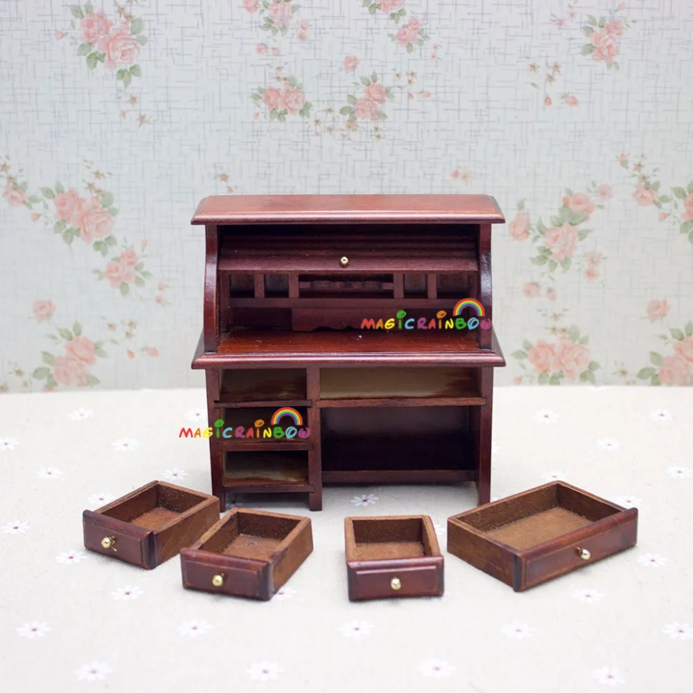 Dolls House BLACK scrittura scrivania tavolo con cassetto MOBILI IN MINIATURA 1:12 Studio
