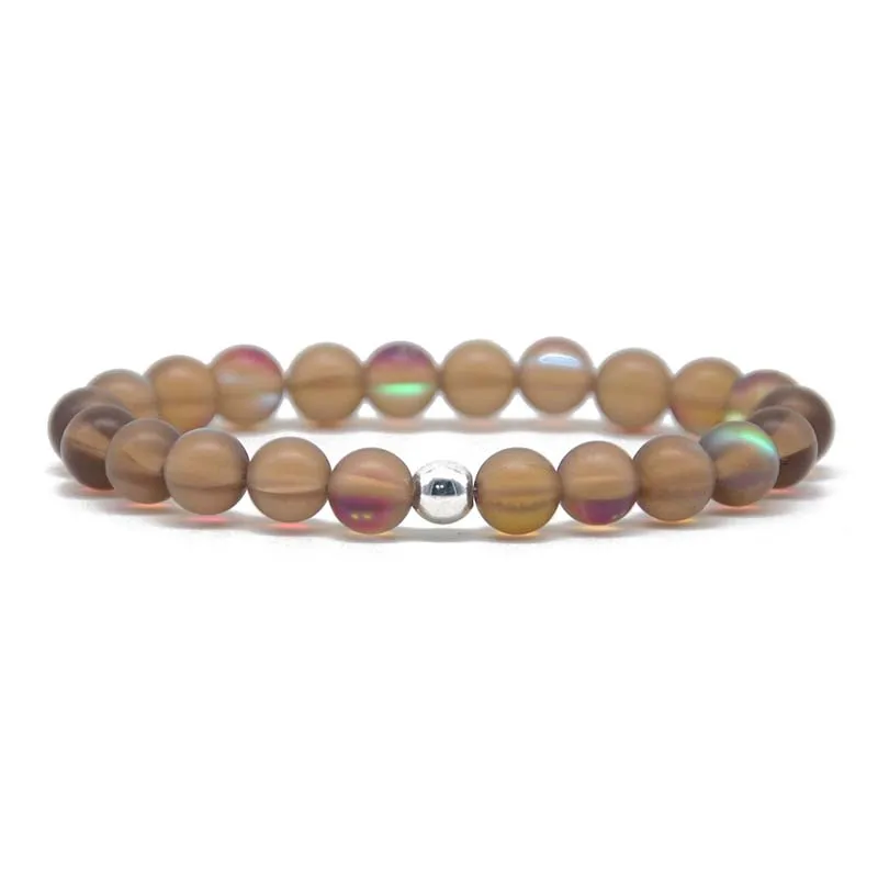 

Elastic Mermaid Glass Bracelets Boho Plated Colorful Glass Beads Bracelet Strand Friendship Bracelet Dropship