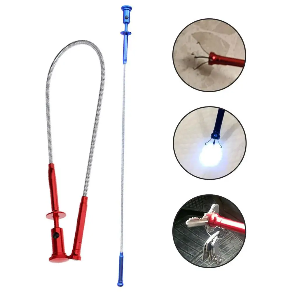 

Flexible Pickup Tool Magnetic Four-claw Pickup Tool Telescopic Hose Picker LED Light Cleaning Sewer Pickup Tools