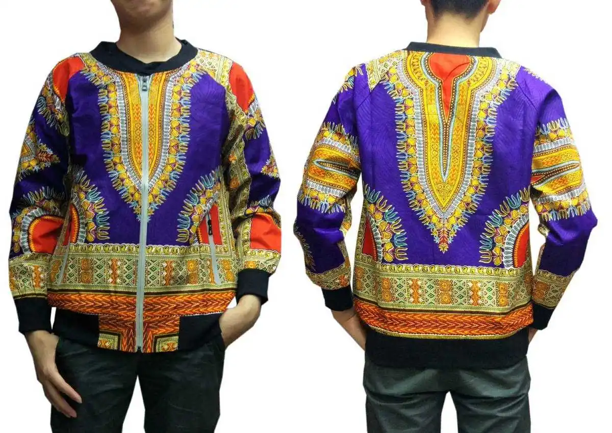 Африканский dashiki Бейсбол Куртка хип-хоп Африка Базен Riche одежда 3D принтом молния Батик Пальто Куртка-бомбер A61205