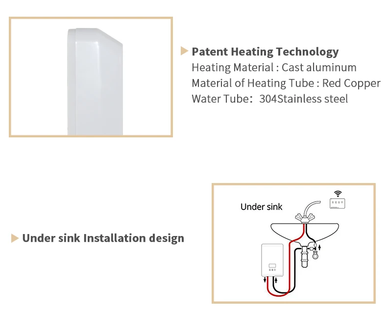 220 v-240 v 5.5kw заводская цена Ванная комната Кухня двойного назначения мгновенный Электрический водонагреватель с дистанционным управлением