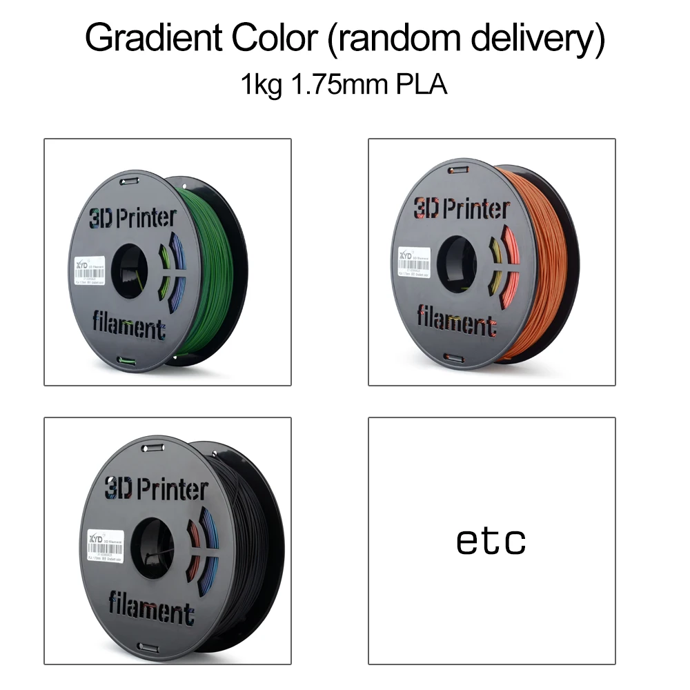 1 кг/катушка FDM 3d принтер PLA нить 1,75 мм многоцветная градиентная цветная 3d принтер материал для 3d принтера s Случайная