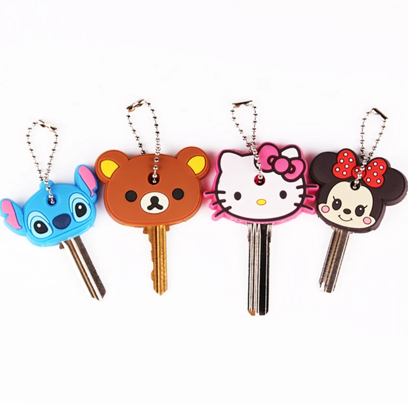 Cartoon-Anime-Cute-Key-Cover-Cap-Silicone-Keychain-Women-Girls-Jewelry-Key-Ring-Gift-Owl-Porte