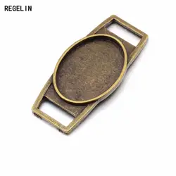 REGELIN 10 шт./лот Ретро оправы для браслетов основы для кабошонов ободок лотки Fit 18x25 мм Кабошон Камея DIY ювелирных браслет решений