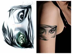 Водопроводная переводная поддельная Татуировка cool женщина в маске tatoo waterproof временная татуировка флеш-тату для девочки женщина 10,5*15 см