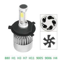 ANBLUB 1 шт 12В 24В светодиодный автомобильных фар 36W 6000K 880 H1 H3 H4 H7 H11 9005 9006 супер яркий COB светодиодный налобный фонарь лампа супер яркий