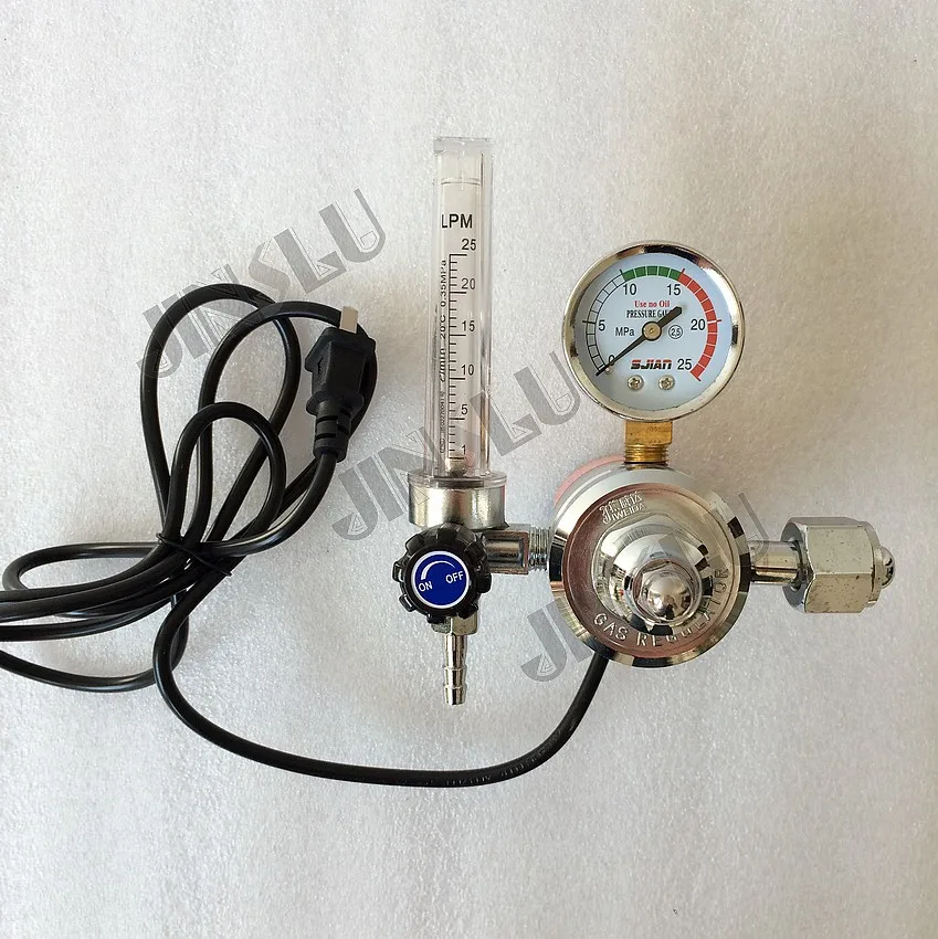 

Free shipping MIG welding Regulator 220V CO2 Regulator CO2 Gas Heater Gas Pressure Meter G5/8