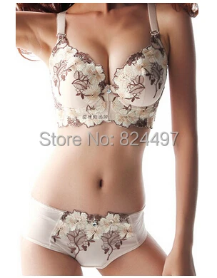 6 Colors women bra set sexy push up bra set women lingerie embroidery plus size bra and panty set women underwear set