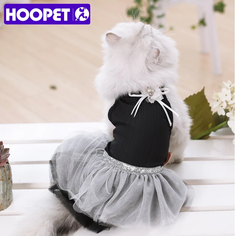 HOOPET Одежда для собак модная одежда для маленьких собак весенне-летнее платье газовое платье для кошек два цвета
