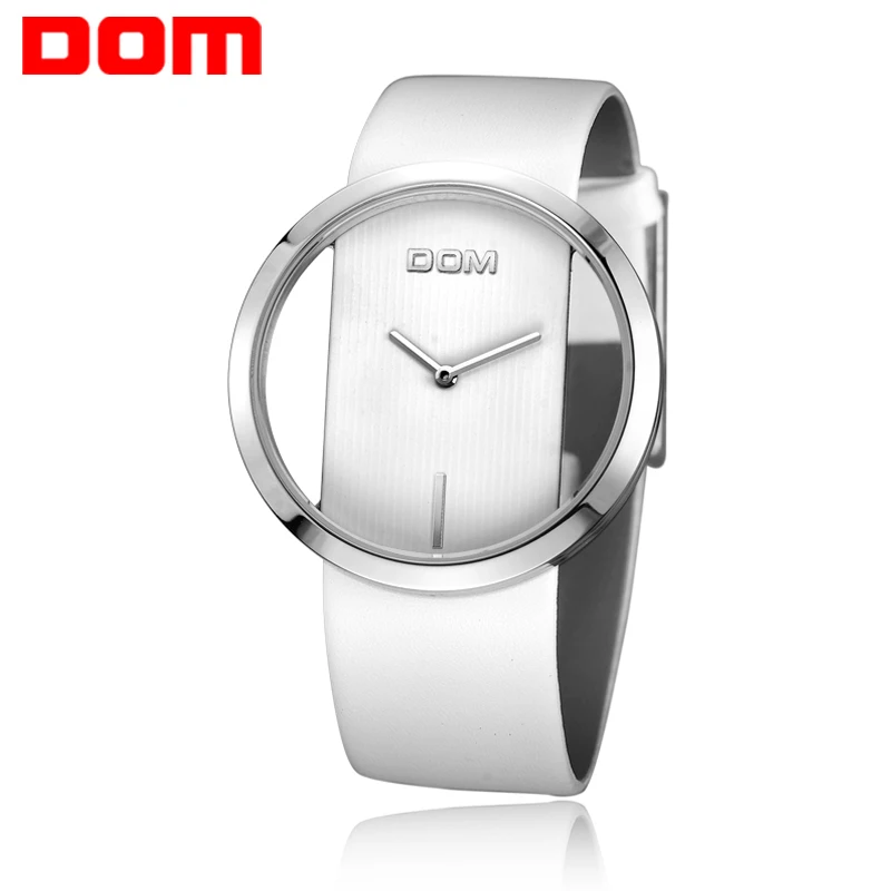 

DOM Watch Women Brand Luxury Fashion Casual Quartz Unique Stylish Hollow Skeleton Watches Leather Sport Lady watches Dresses