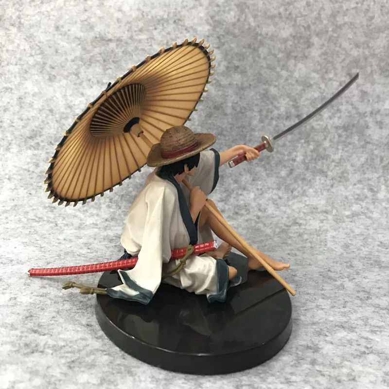 Anime One Piece BWFC Sitting Kimono Umbrella  Monkey D Luffy PVC Action Figure Toy Figuras Dolls Brinquedos 13cm (3)