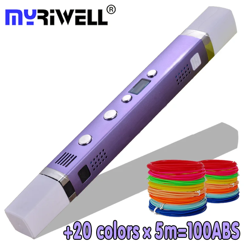 

3d pen 3d pens myriwell 1.75mm abs/pla print plastic filament USB charging motor children's graffiti painting gift 3d model pen