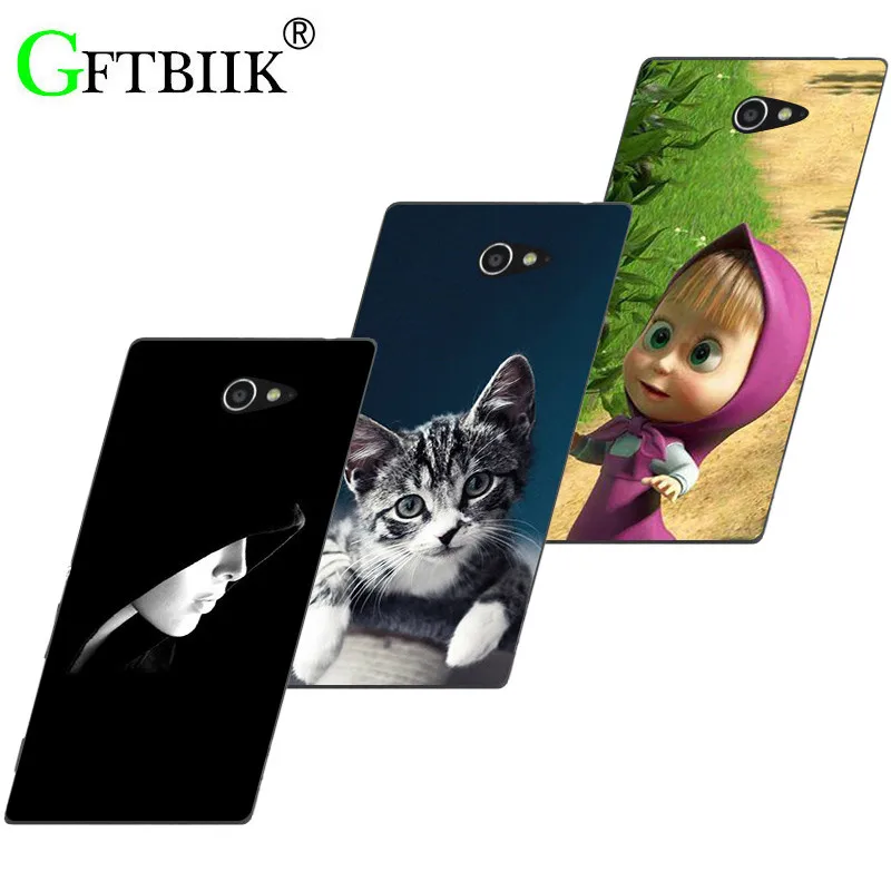 

Hot Ultra Thin Back Cover For Sony Xperia M2 S50H D2303 D2305 D2306 Dual Protective Phone Case Horse Cat Tiger Fruits Cases