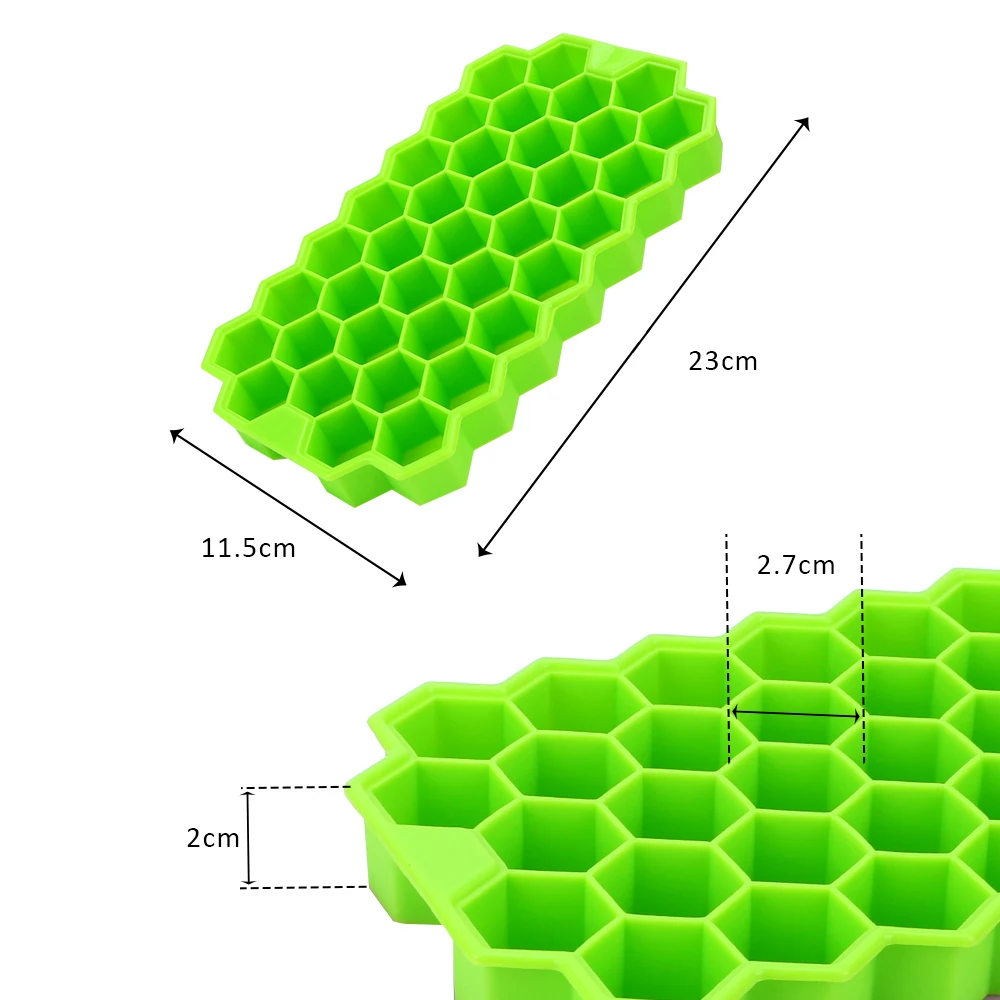 HILIFE 37 кубиков соты кубик льда лоток с крышками для виски коктейль холодные напитки силиконовые формы для льда инструменты для мороженого