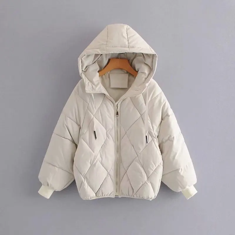 Veste Bas Manches Vers Chaud Lâche Femmes Hiver white Le Capuchon Black Mince Coton À Longues Manteau red q0FXEz