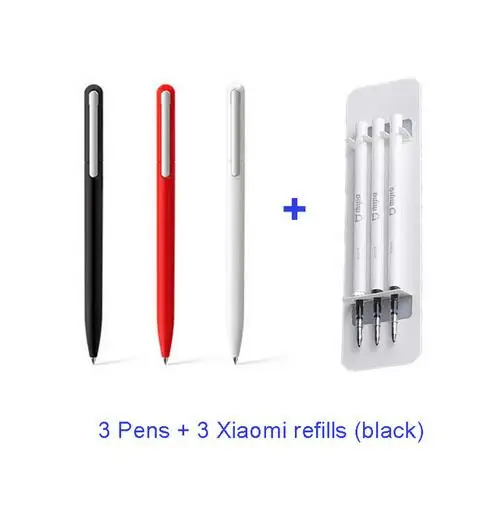 add black refill Ручка для подписи Xiaomi Pinluo гелевая ручка 9,5 мм 0,5 чернила гладкая швейцарская заправка MiKuni японские чернила черный Заправка для офиса школы - Цвет: add black refill