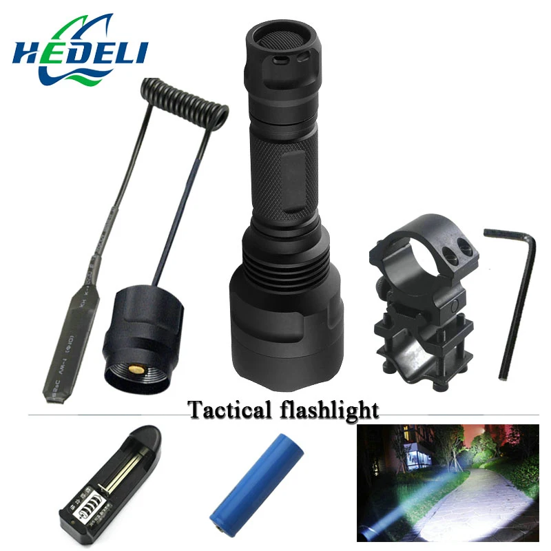 

1 or 5 mode spotlight hunting xml t6 flashlight Tactical l2 flashlight 18650 charge waterproof torch Bicycle Light lampe torche