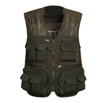 

Gift for Father Hyweacvar Men's Multi Functional Multi-Pocket Working Filming Photographer Breathable Camouflage Vest