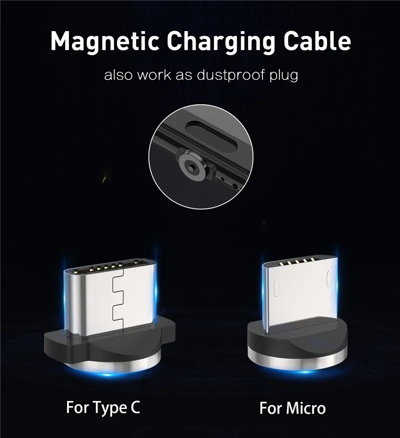 Для iphone 6 7 магнитное usb-зарядное устройство магнитный кабель Micro usb и кабель type C нейлоновая оплетка для samsung Xcover 4S S9 A50 A5 A7