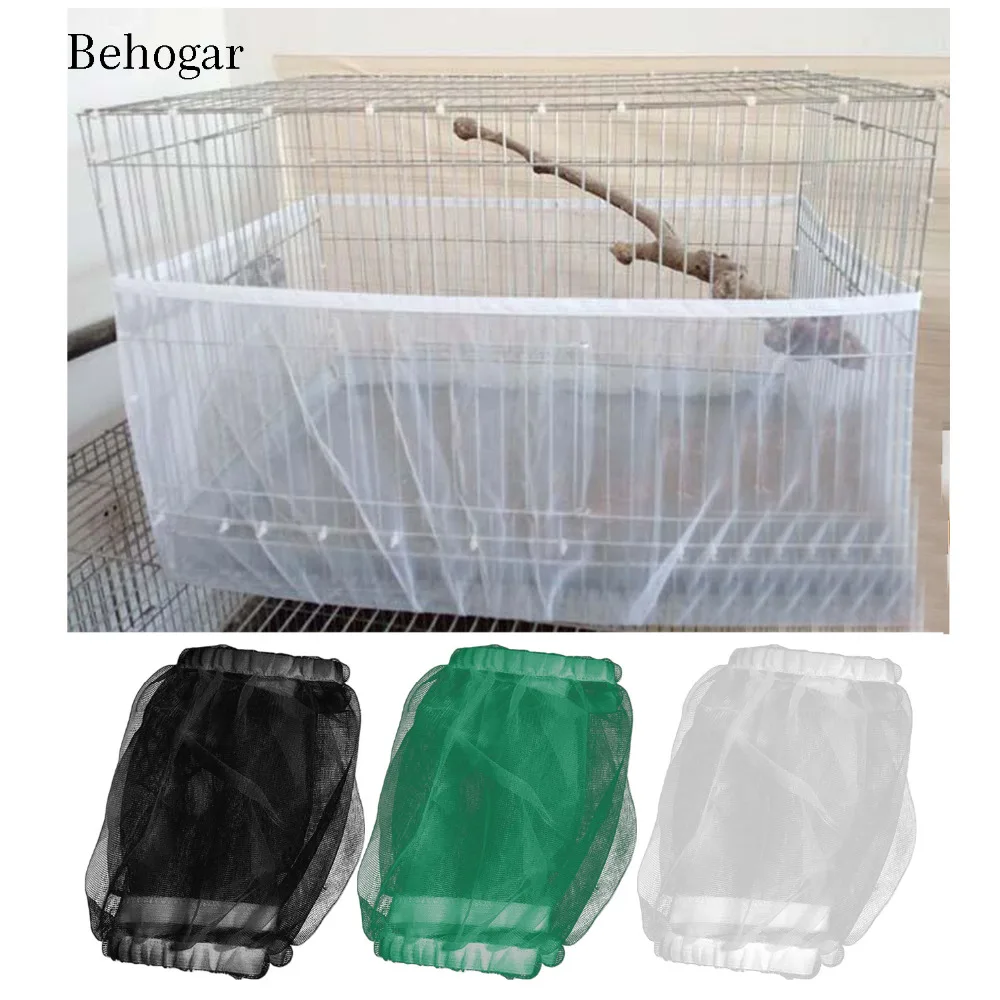 

Behogar 17/20/33CM High Soft Ventilated Mesh Pet Bird Cage Net Seed Catcher Guard Cover Shell Skirt Decoration Bird Supplies
