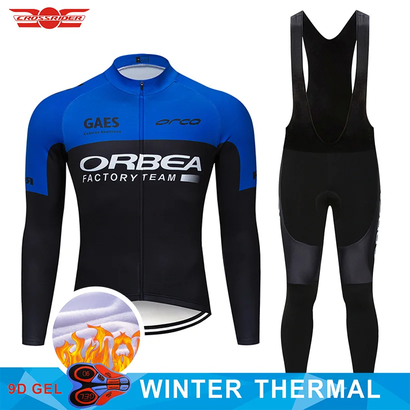 

2018 Factory Team orbea Cycling Jersey Set MTB Uniform Bike Clothing Winter Thermal Fleece Bicycle Clothes Long Maillot Culotte