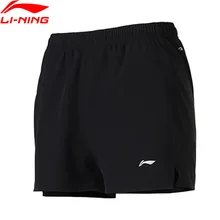 Li-Ning, женские шорты для бега, шорты для бега, 88% полиэфир, 12% спандекс, дышащие, удобные, с подкладкой, спортивные шорты AKSN044 CAMJ18