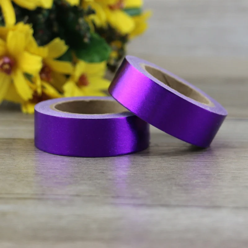 

New solid purple Foil Washi Tape Quality Stationery Diy Tools Kawaii Scrapbook Paper Christmas decoration washi tape