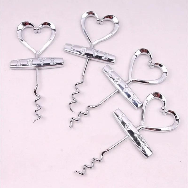 1pc Red Wine Bottle Opener Cute LOVE Heart Shape Screw Corkscrew Can Opener Valentine\'s Day Present Gift Bar Tool (3)