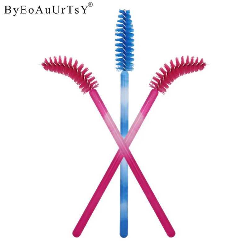 

200pcs Wholesale Colorful Handle Nylon Brushes Eyelash Extension Eyelashes Mascara Wands Applicator Makeup Brushes