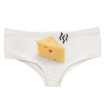 

White Cheese Mouse Interesting Print Underwear For Women Hot Sexy Female Lingerie Thongs Briefs Cute Panties For Lady