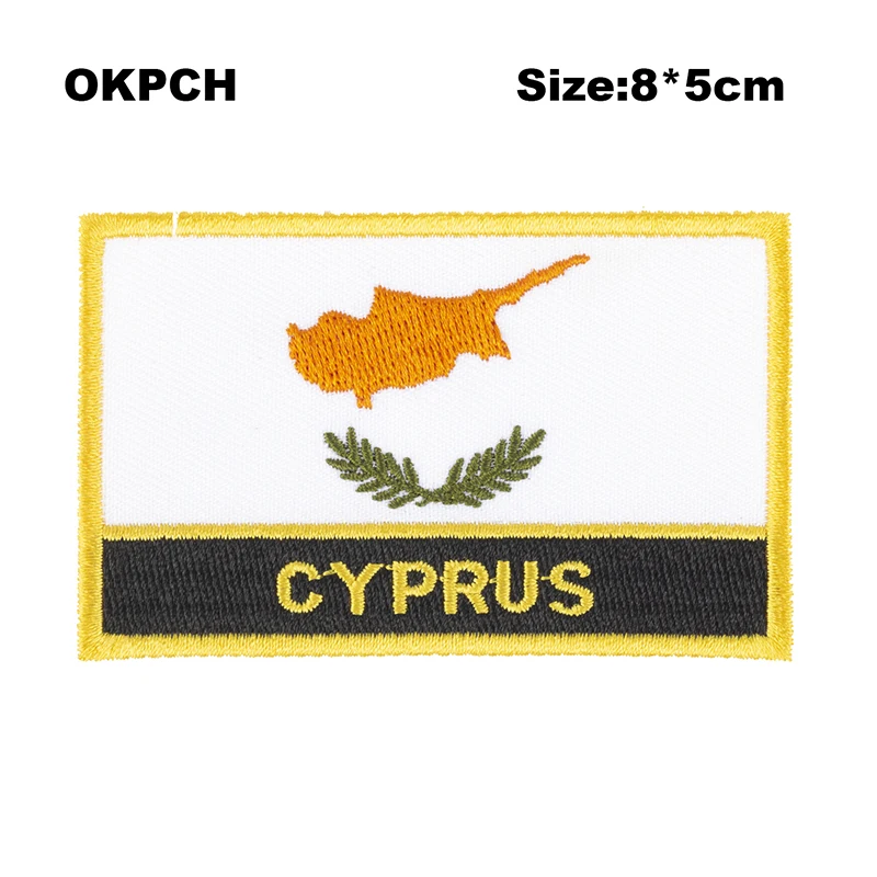 

Cyprus Flag patcheswork fabric embroidery patch cutstom DIY stickers on clothing with iron PT0155-R