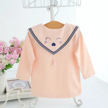 

Wholesale 5pcs/lot Girls T-Shirt Baby Girls Full T-Shirt Cute Cartoon Lace Shirts Tops Children Clothing Blouse 0-2T 3 Color
