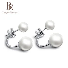 Bague Ringen жемчужные серьги-гвоздики для женщин, серебряные ювелирные изделия, модные вечерние серьги, подарки