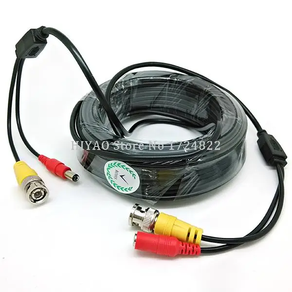 

High Quality 15 meters CCTV Cable BNC DC Plug Video and Power Cable for CCTV Camera and DVRs Coaxial Cable Free Shipping