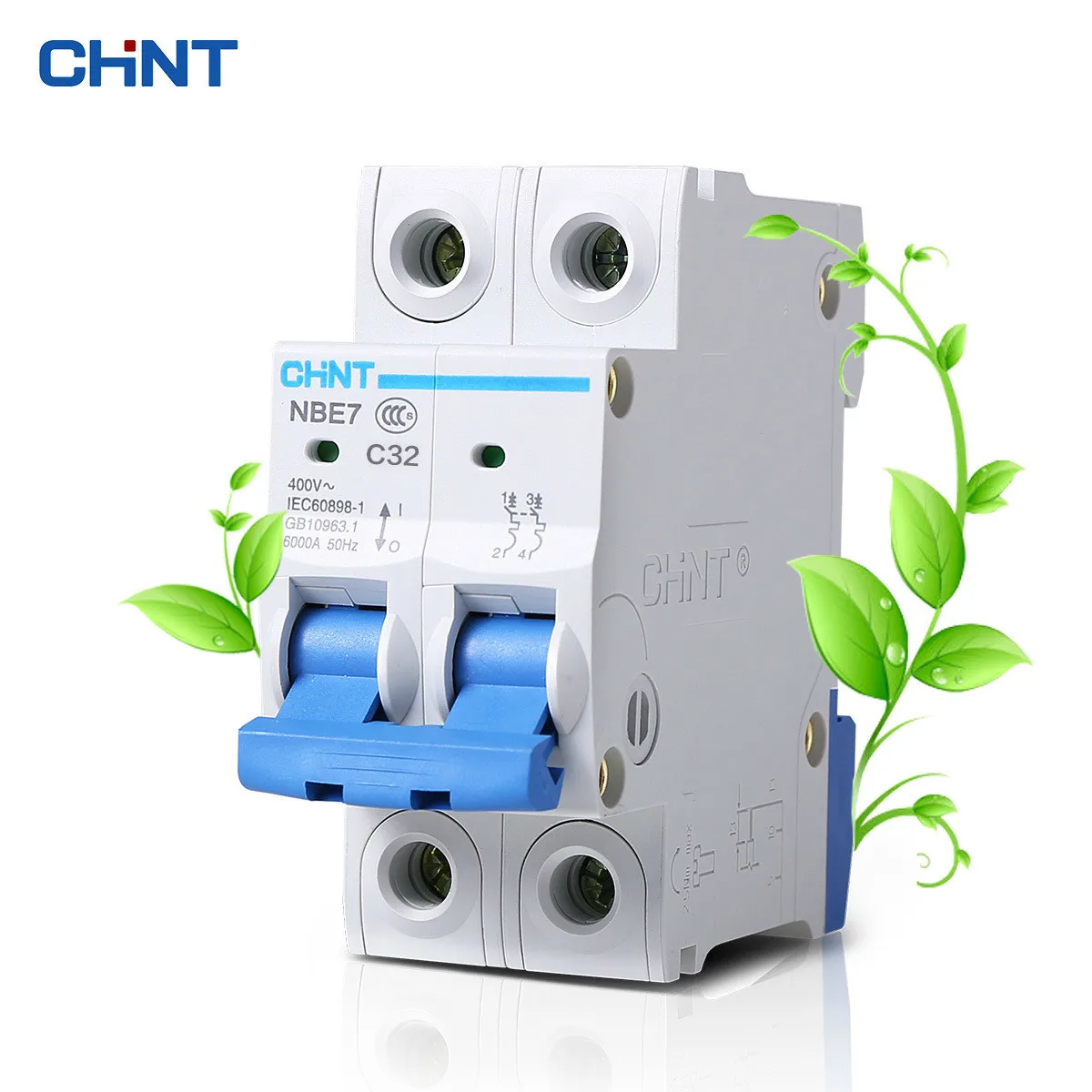 

CHNT 2P 32A Miniature Circuit Breaker Household Type C Air Switch Moulded Case Circuit Breaker